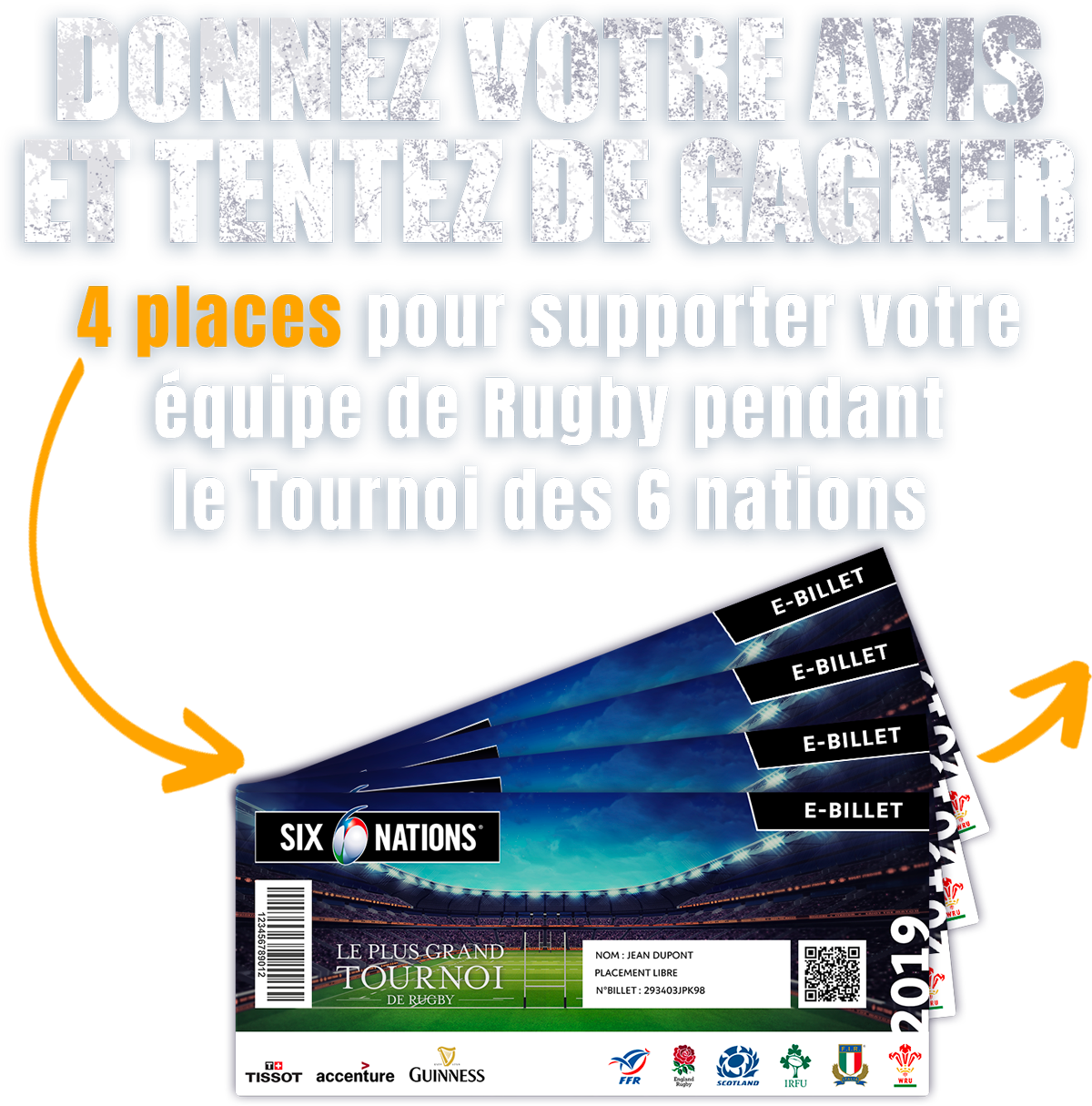 Donnez votre avis et tentez de gagner 4 places pour supporter votre équipe de Rugby pendant le Tournoi des 6 nations