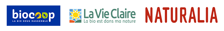 logo naturalia ,bio coop , la vie claire