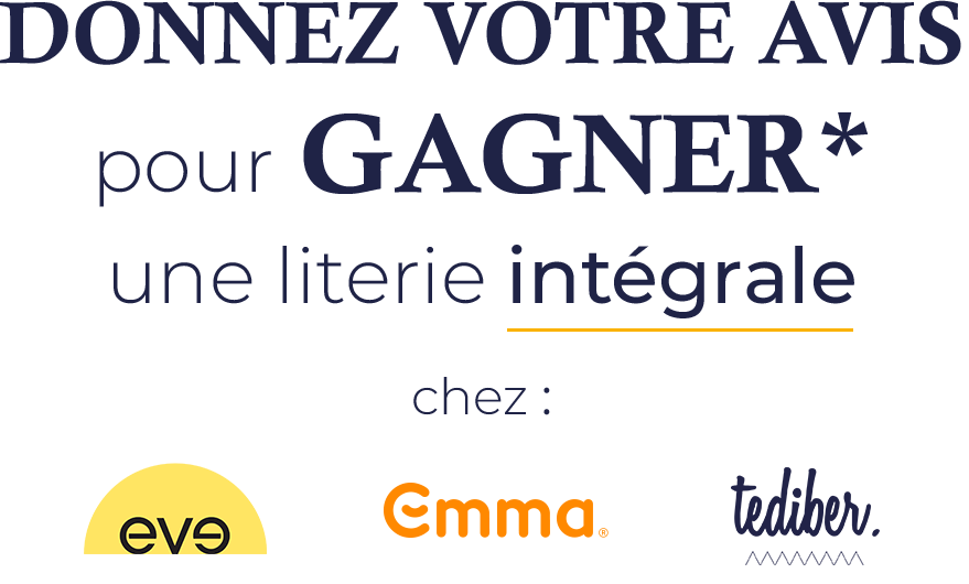Donnez Votre avis pour gagner une literie intégrale, Matelas, couette + oreillers Donnez Votre avis pour gagner une literie intégrale, Matelas, couette + oreillers