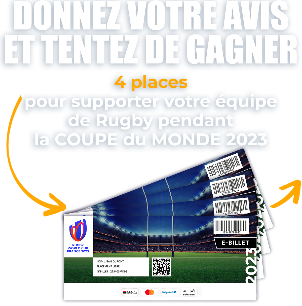 Donnez votre avis et tentez de gagner 4 places pour supporter votre équipe de Rugby pendant la RWC 2019