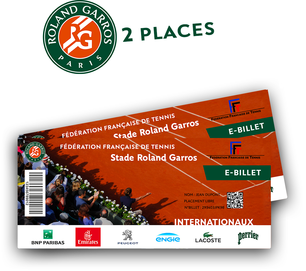 2 places pour Roland Garros !