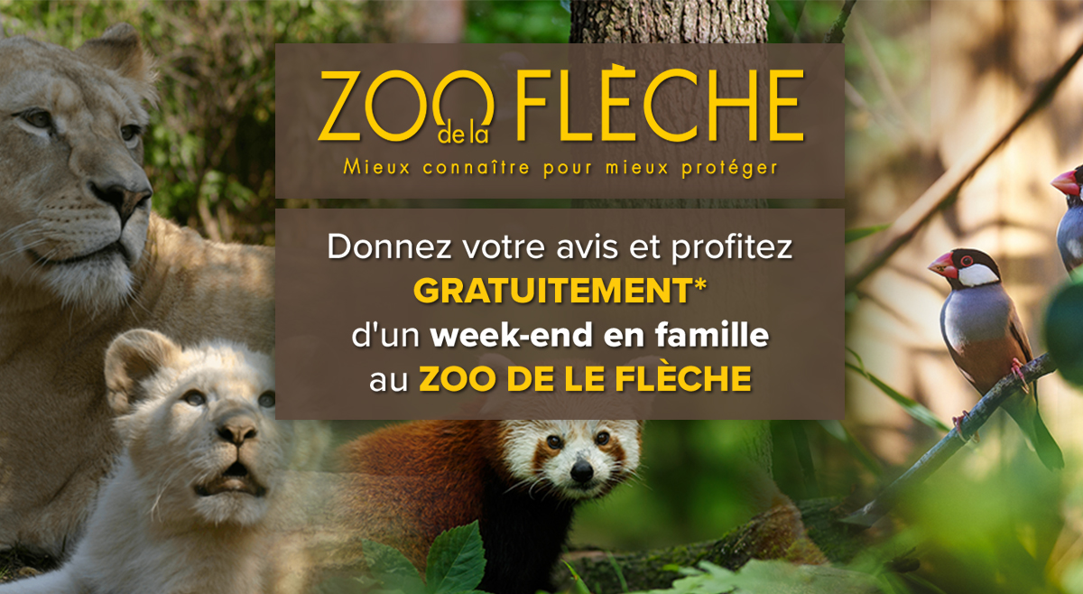 Donnez votre avis et profitez gratuitement d'un week-end en famille au zoo de la flèche Donnez votre avis et profitez gratuitement d'un week-end en famille au zoo de la flèche